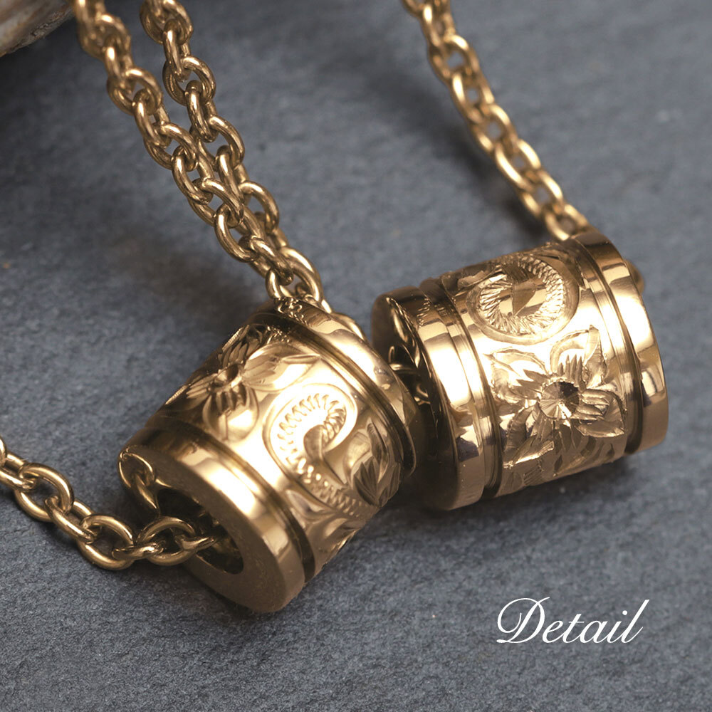金属アレルギー対応 ネックレス ハワイアンジュエリー 純チタン ゴールドカラー ネックレス 誕生石 チューブ Sサイズ チェーン 長さ選べる イオンプレーティング メンズ レディース プレゼント 【品番：CG-TIP401S-RYP】