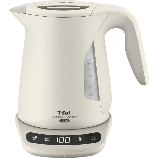 【直送】ティファール T-fal ジャスティンロックコントロール 1.2L アイボリー [26-0332-012] KO823AJP 電気ケトル 転倒お湯もれロック 8段階温度調節 空焚き防止 ギフト