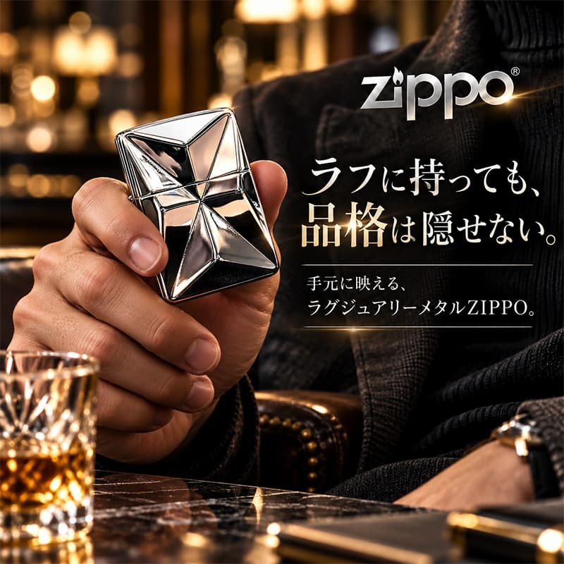 ZIPPO ライター 限定 ラグジュアリーメタル 重厚プレート ジッポ 両面加工 鏡面仕上げ シリアルNo.入り おしゃれ シルバー 彫刻 高級 かっこいい 銀 美しい メンズ レディース ギフト プレゼント