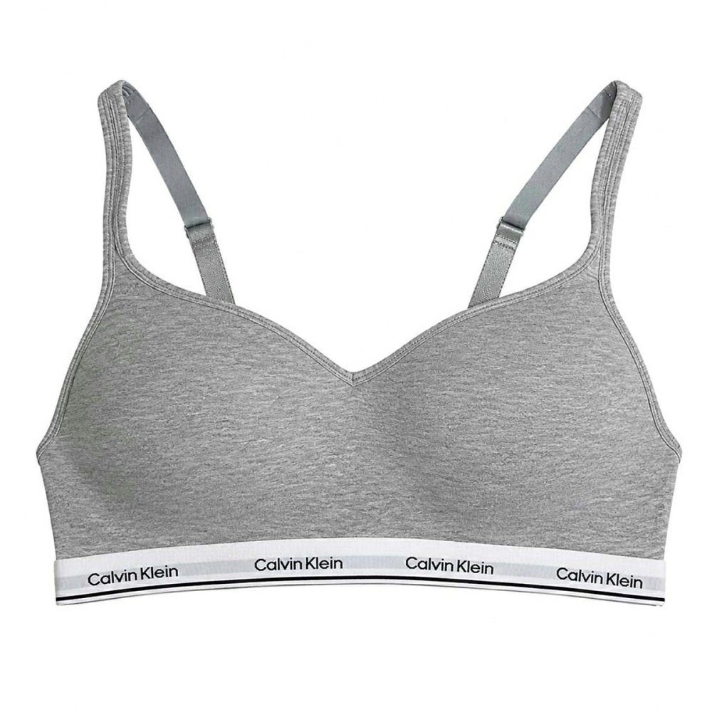 カルバンクライン Calvin Klein(CK) ブラ&ショーツ ビキニ セット ロゴ 無地 ノンワイヤー 下着 アンダーウェア QP3561O+F3787 レディース グレー