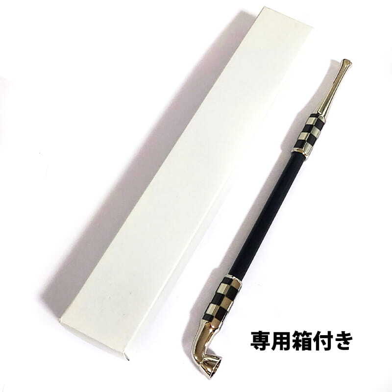 煙管 浅草煙管市松銀色 きせる 喫煙具 TSUGE キセル 金 天然木 ツゲ シルバー たばこ おしゃれ かっこいい プレゼント ギフト