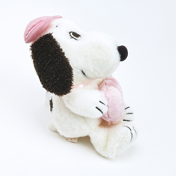 スヌーピー ベル ピンクストライプ  ハート ぬいぐるみ(S) SNOOPY