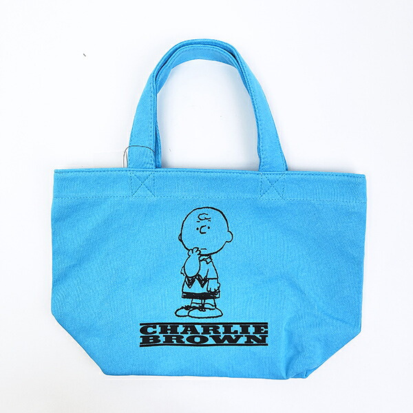 スヌーピー チャーリーブラウン スウェットトートバッグ ブルー SNOOPY