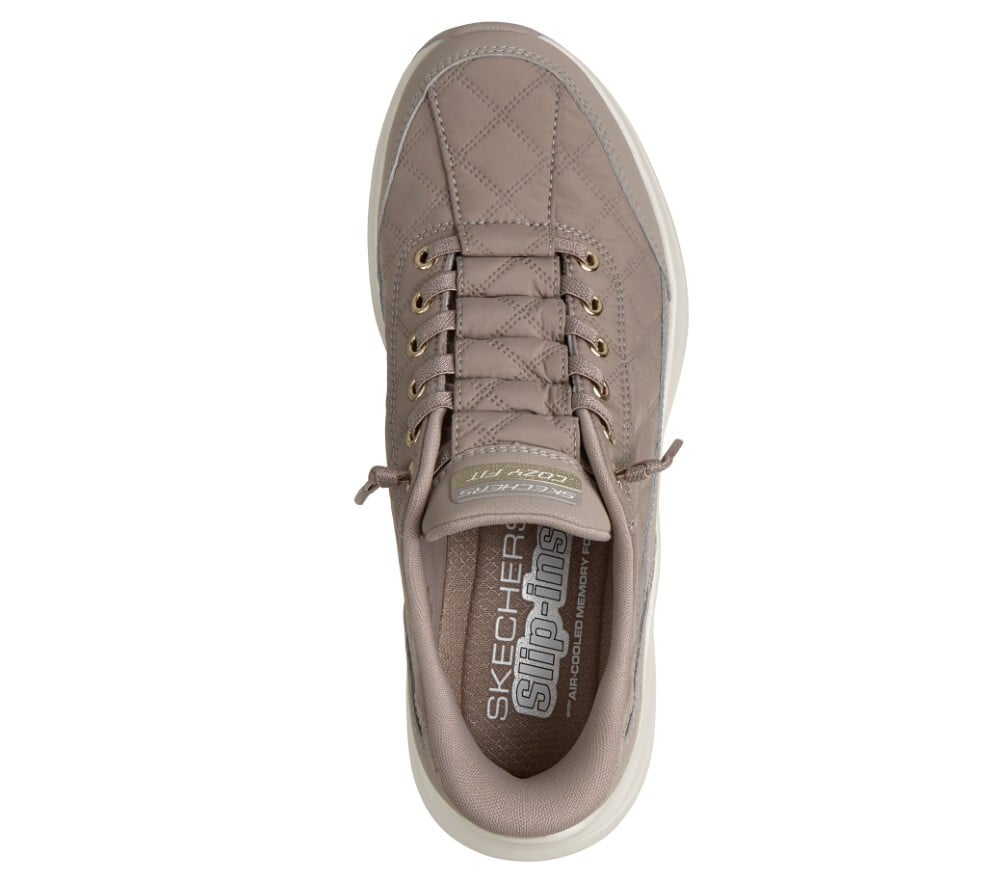 スケッチャーズ スリップインズ レディース スニーカー 靴 コンツアーフォーム - コージーフィット ゴールデン アワー SKECHERS Slip-ins 150413 ノーマル幅 ハンズフリー 軽量 スリッポン ゴム紐 キルティング