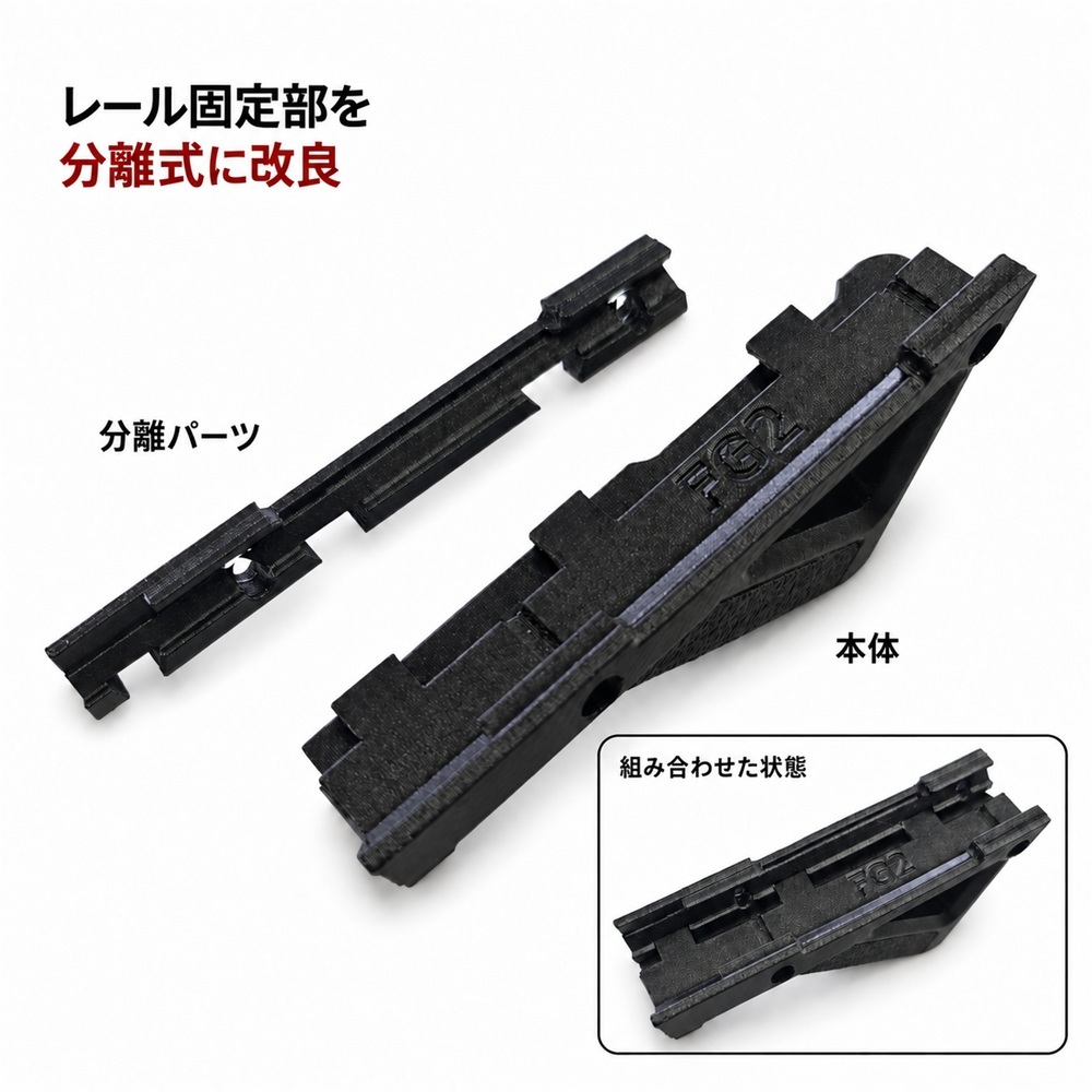 【2026年 改良モデル】 ハボック フォアグリップ カーボン製 PLA 20mmレール 対応 全長129mm タクティカル 強化タイプ ３Dパーツ ガンパーツ カスタム アクセサリー GUN-FG2