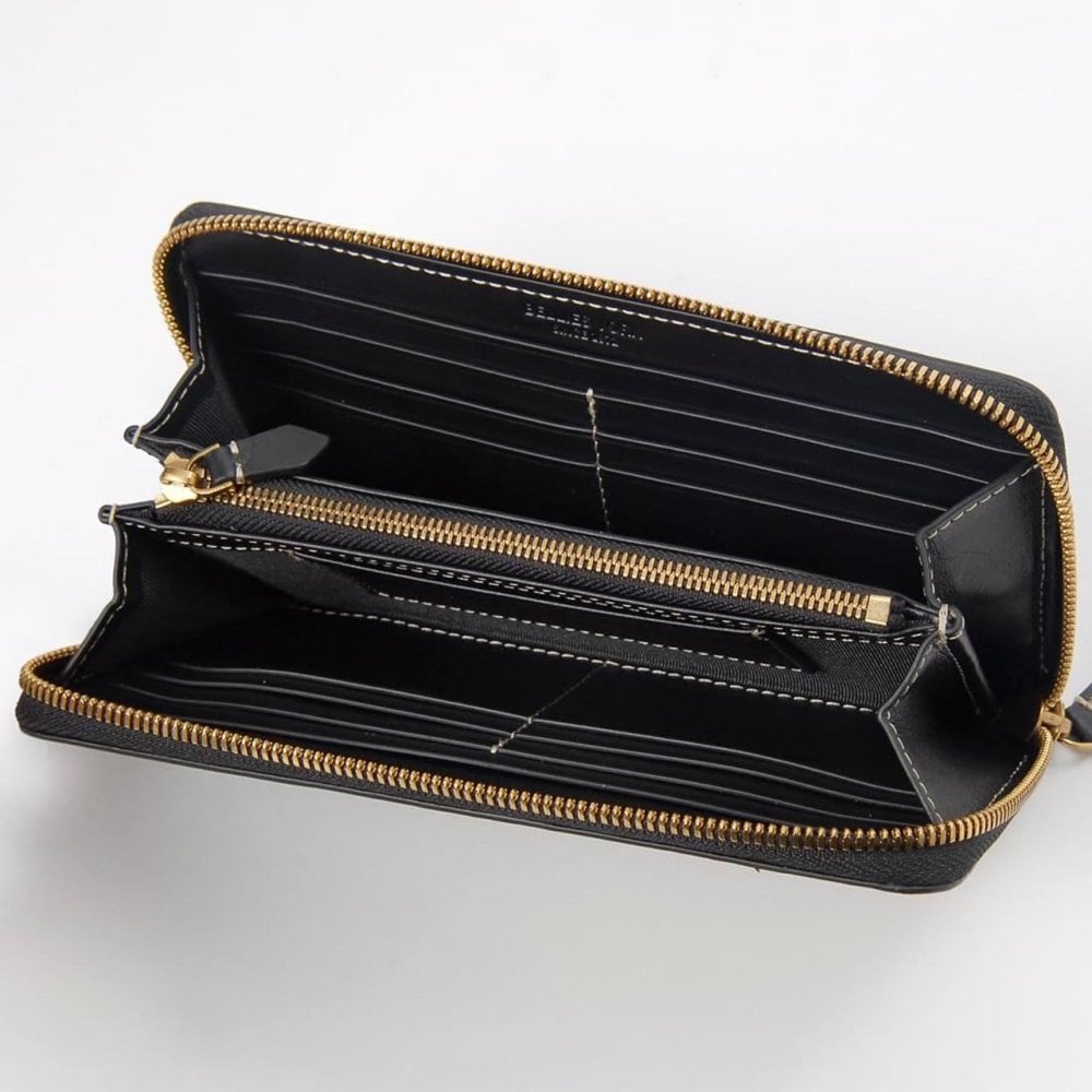 ベリーズヨーク　BELLIES YORK　ラウンドファスナー長財布　BYTM1878BK　ブラック　ベジタブルタンニン　イタリアンレザー　牛革　”エイジングを楽しむ革小物”