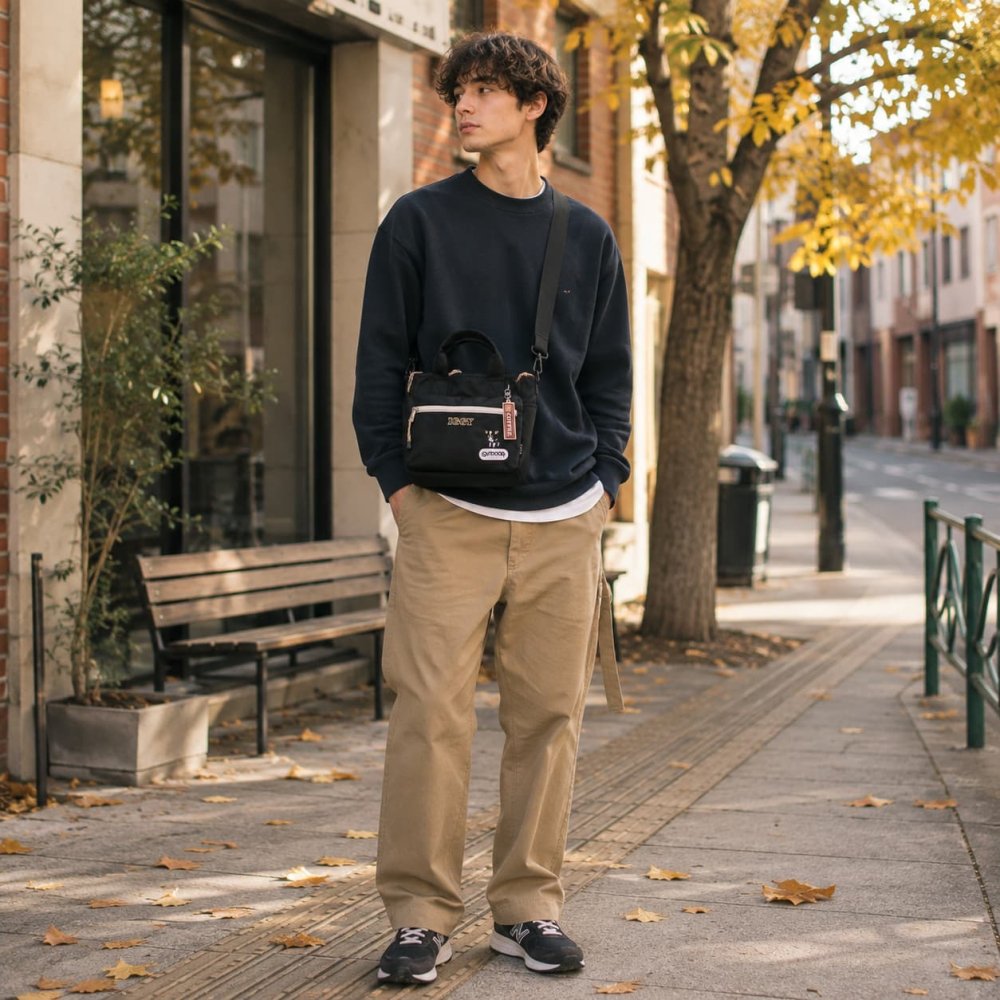 outdoor products ジョジョの奇妙な冒険 イギーモチーフ2WAYショルダー ショルダーバッグ 斜め掛け レディース メンズ ギフト プレゼント ブラック jo02 ODJO02
