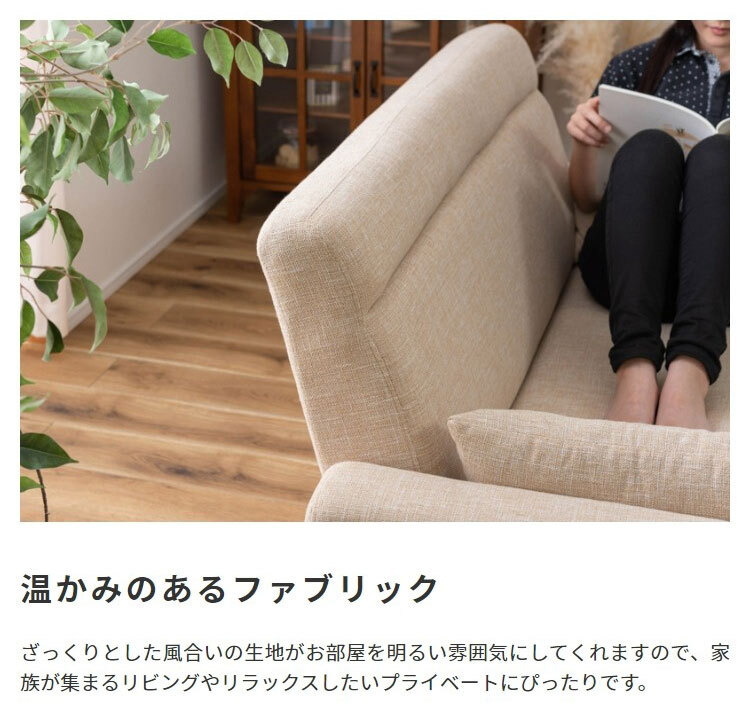 ソファ 座椅子 ー クッション付 2人掛け ノルム カウチ リビング ロー フロア 脚取り外し可能 ファブリック 二人掛け おしゃれ 北欧