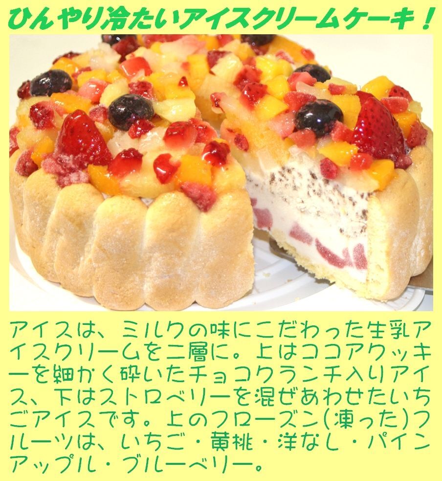 クリスマス生乳アイスケーキ【4～7号】 ［クリスマスケーキ クリスマスデコレーション クリスマスフルーツケーキ］