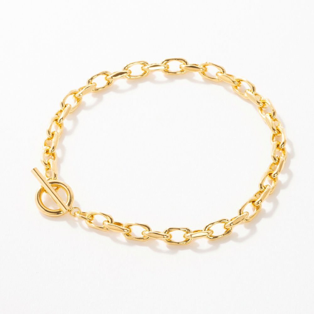 リンク チェーン ブレスレット シンプル お揃い ペアアクセ シルバー ゴールド ユニセックス Brass