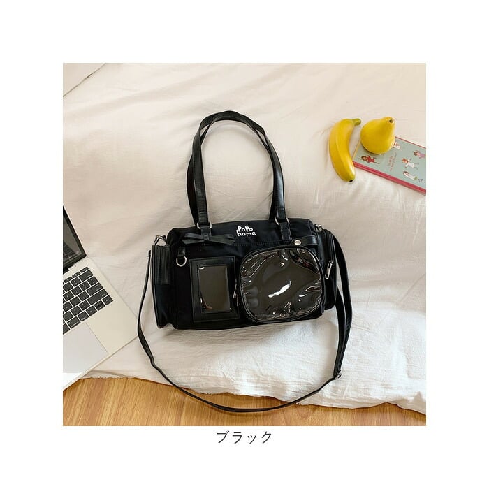 ぬいぐるみ バッグ 推し活 通販 ミニボストンバッグ レディース ミニボストンバック 痛バッグ 痛バ ショルダーバッグ クリアポケット 斜め掛け 痛バック 肩掛けカバン ショルダーバック 肩掛けバッグ かわいい 女の子 推しバッグ レディースバッグ