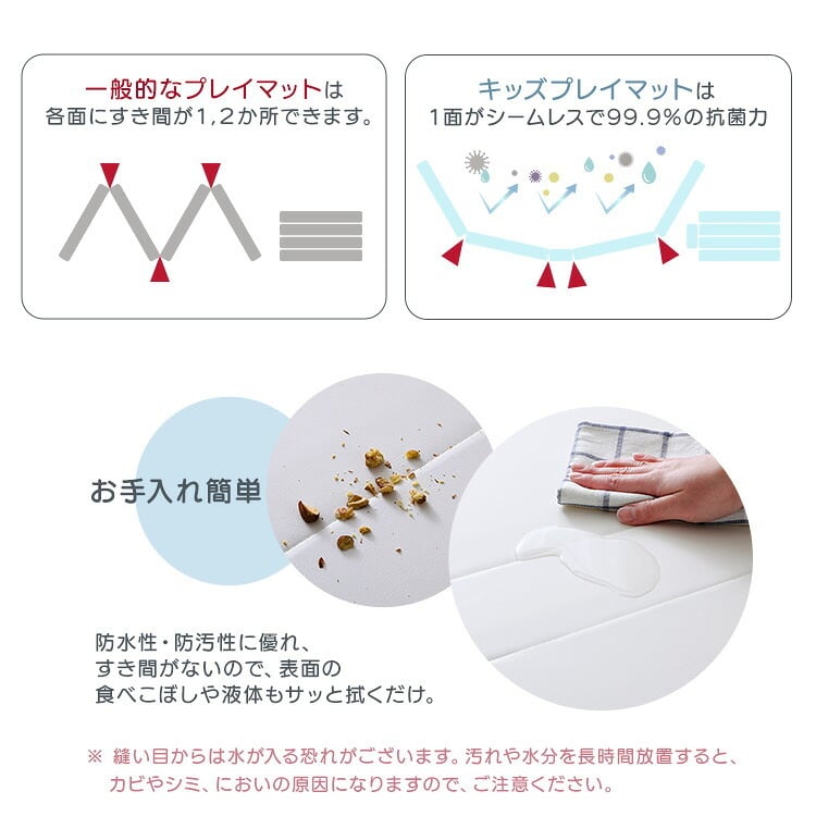 フロアマット CARAZ 折りたたみ キッズプレイマット プレイマット フロアマット キッズマット キッズ 赤ちゃん ベビー 厚手 おしゃれ シームレス 抗菌 防水 防汚 折りたたみ式キッズプレイマット Mサイズ 140×200cm 防炎 カラズ ラグ