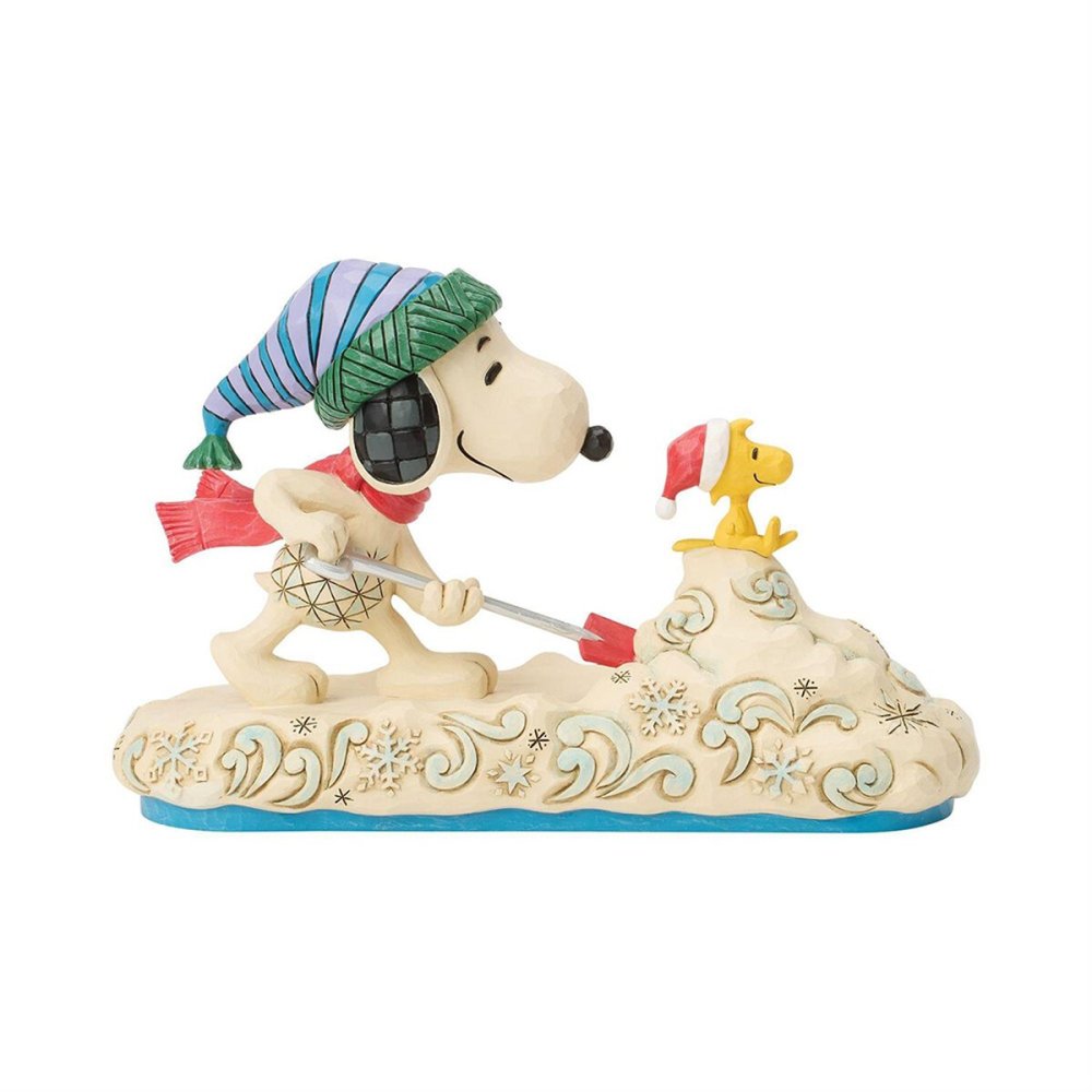 スヌーピー&ウッドストック 雪かき 12cm クリスマス | ジムショア ピーナッツ グッズ フィギュア 人形 置物 彫刻 Jim Shore 正規輸入品
