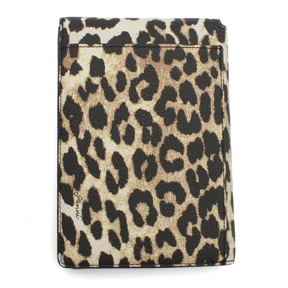 ガニー GANNI 財布 小銭入れ付き 二つ折り財布 B3010041-859 Bou Travel Wallet レディース アーモンドミルク（レオパード）海外正規品