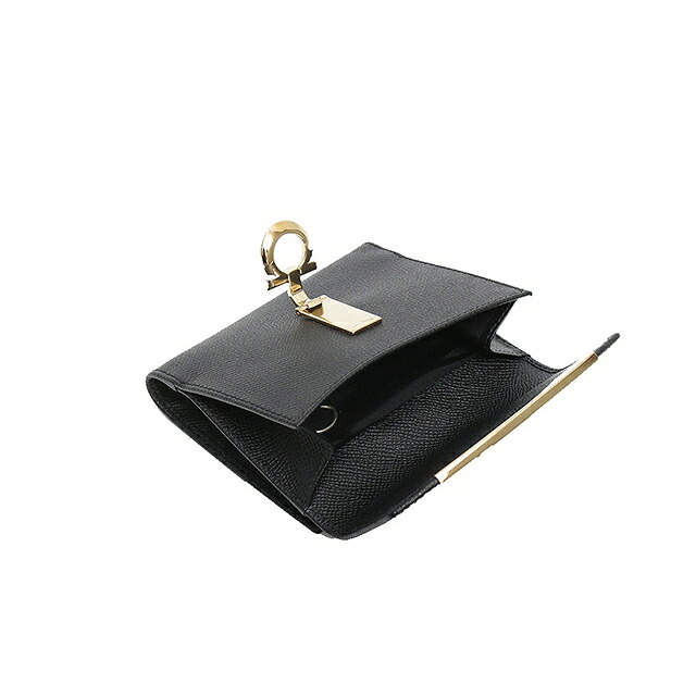 フェラガモ FERRAGAMO 二つ折り財布 二折財布 22C-877-0673998 ガンチーニ レディース ウォレット ブラック