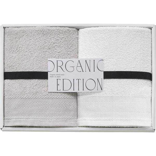 ORGANIC EDITION オーガニックエディション フェイスタオル 2枚セット [26-7521-023] OE1020 日本製 綿100 薄手 乾きやすい 吸水 オーガニックコットン使用 内祝い ギフト 返礼品 日用品