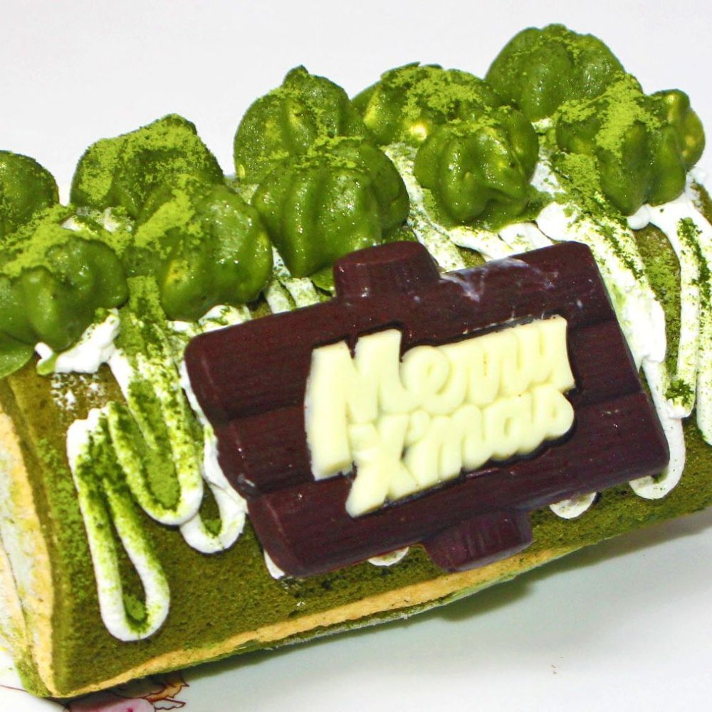 クリスマスまっ茶ロールデコレーションケーキ［クリスマスケーキ クリスマスロール クリスマスプレゼント クリスマスギフト コンパクトケーキ］