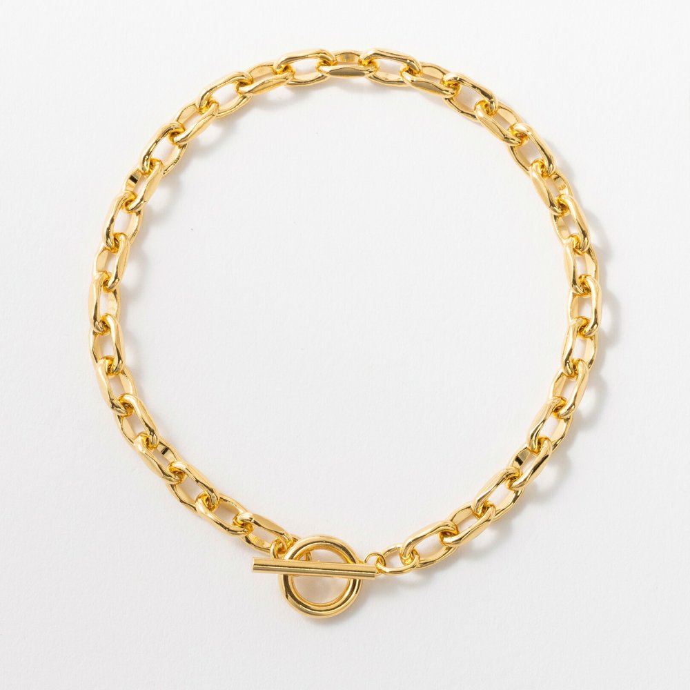リンク チェーン ブレスレット シンプル お揃い ペアアクセ シルバー ゴールド ユニセックス Brass