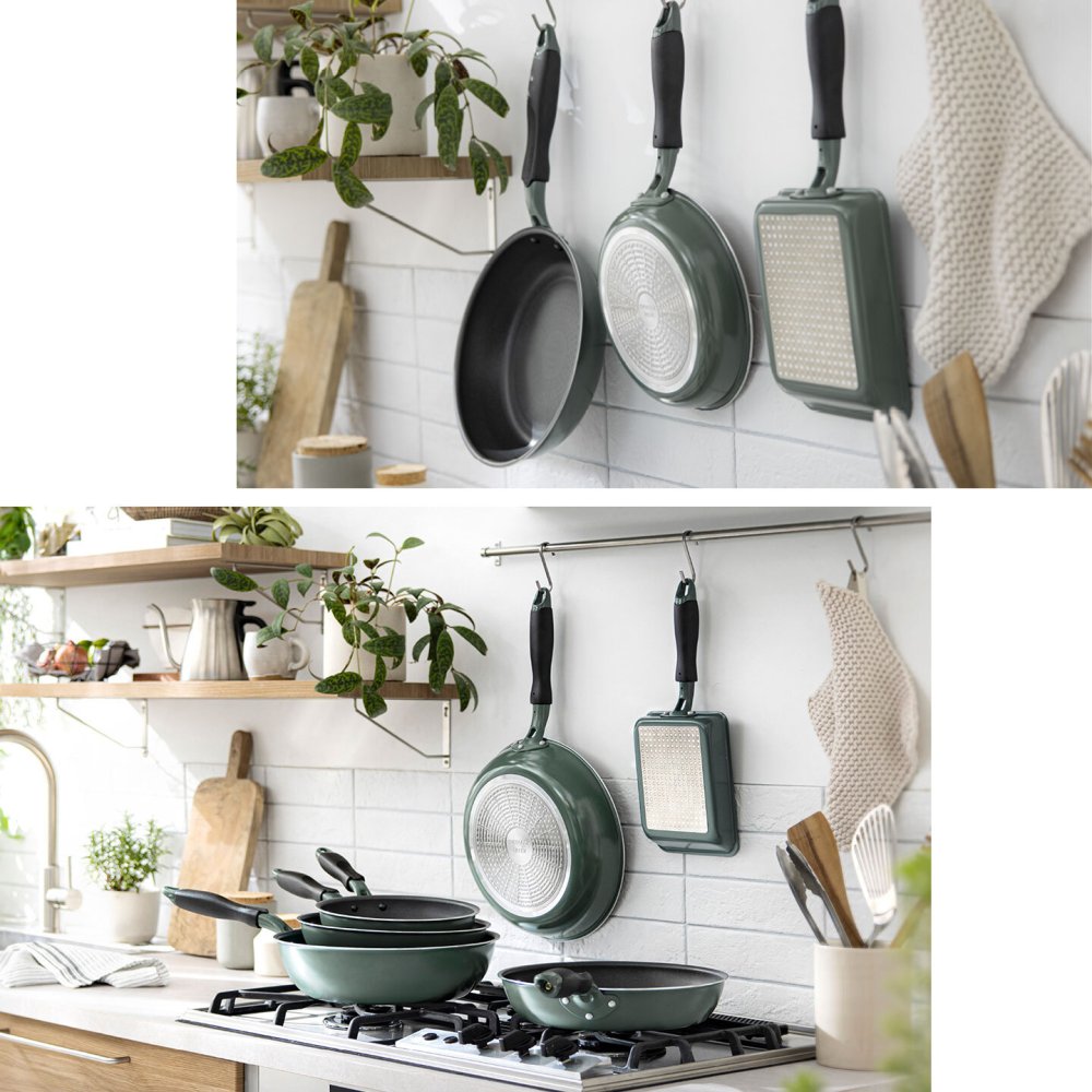 フライパン evercook GREEN エバークック グリーン 24cm IH ガス EGIFPL24GR ドウシシャ DOSHISHA PFAS フッ素 有害物質 フリー 不使用 安全 軽い 浅型 中型 鍋 おしゃれ かわいい くっつかない こびりつかない 焦げ付かない 長持ち 500日保証 調理器具 ギフト プレゼント