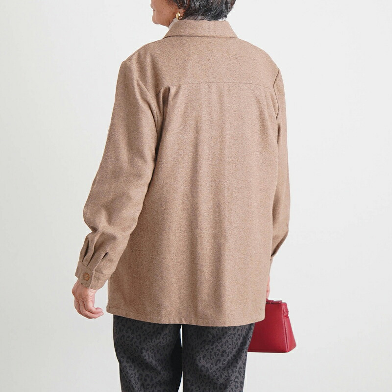 シニアファッション レディース 80代 70代 60代 90代 秋冬 あったか ウール混 あったか 背裏付き 羽織りシャツ おばあちゃん 服 誕生日 プレゼント 婦人服 女性 ハイミセス ミセス 祖母 お年寄り 老人 高齢者（csz-ft4-4-155）
