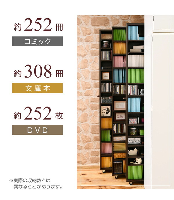 ラック 1cmピッチ 隙間本棚 幅16.5cm 12段 高さ 200 cm キャスター付き すき間を利用 本棚 cd dvd 文庫本 漫画 収納に最適 大容量 新生活