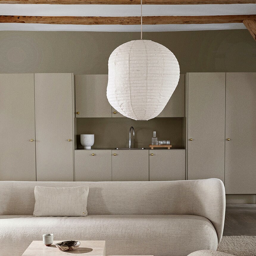 ferm LIVING ファームリビング Kurbis カービス ランプシェード M 高さ60cm （シェードのみ） シェード ジャパンディ 和紙北欧 ランプシェード 天井照明 ペンダントライト シェードのみ 和紙 和モダン