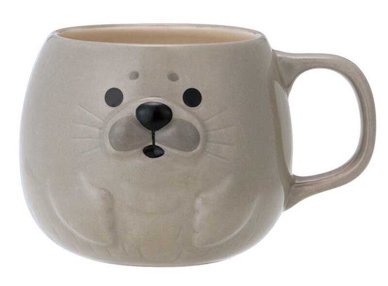シロクマとアザラシの大きめぽってりマグ マグカップ コップ 陶器 スープ かわいい 海の生き物 プレゼント ギフト キッチン 女性 男性 父 母 実用的 雑貨 箱入り 母の日 誕生日 クリスマス 無料ラッピング