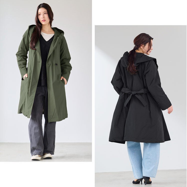 ダウンコート レディース ロング ラグランスリーブ ダウン コート フード付き ベルト付き ブランド アウター 冬 ダブル 綿 弱撥水 大きいサイズ きれいめ ダウン80% フード付きコート ギフト プレゼント 5F (08000191r)
