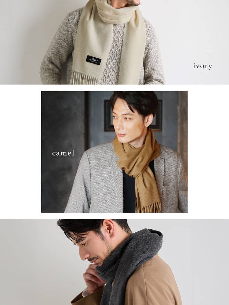 ＜刺繍納期注意＞カシミヤ マフラー メンズ カシミヤ100％ チェック 無地 メンズマフラー カシミヤマフラー 【ネコポスで送料無料】 【名入れ刺繍可能】 カシミア スーツ ビジネス 秋 冬 40代 50代 通勤 贈り物 高校生 誕生日 (02000014-mens-1r)