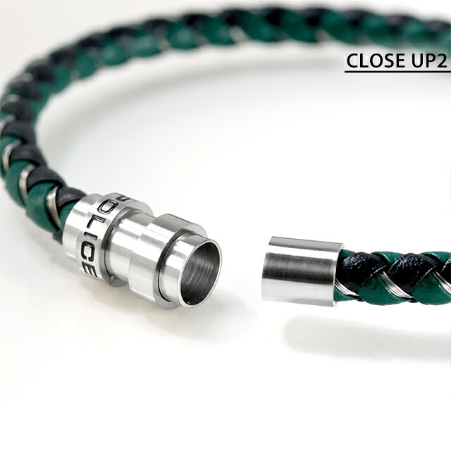 ポリス ブレスレット メンズ ブランド POLICE GRIPCORE GB0082304 グリーン シルバー アクセサリー
