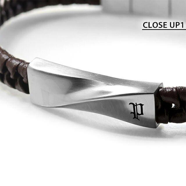 ポリス ブレスレット メンズ ブランド POLICE CONTORTO GB0081705 ブラウン シルバー アクセサリー