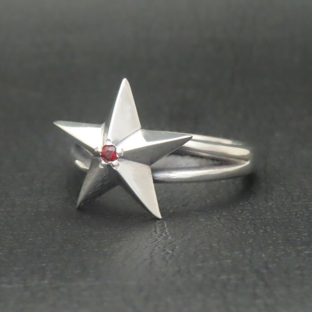 スターリング 指輪 シルバー925 【刻印無料】スター 星 リング 選べる 天然石 誕生石 シルバーアクセサリー メンズ レディース ユニセックス スターリングシルバー 誕生日 クリスマス プレゼント 贈り物 ギフト 母の日 ハンドメイド 箱入り Grand Galleria グランドガレリア