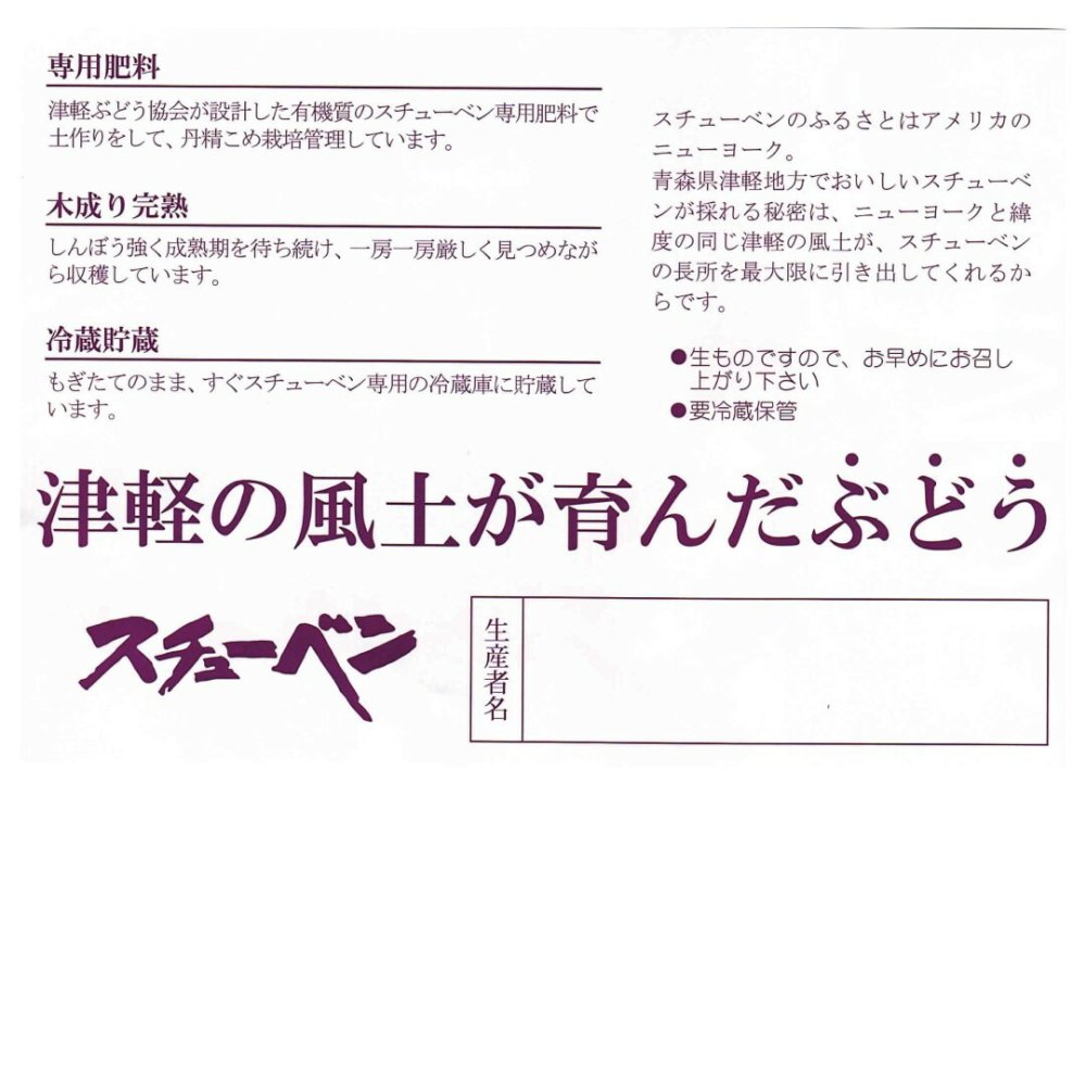 青森県産スチューベンぶどう　秀品（贈答・御歳暮等）　4ｋｇ　送料無料！