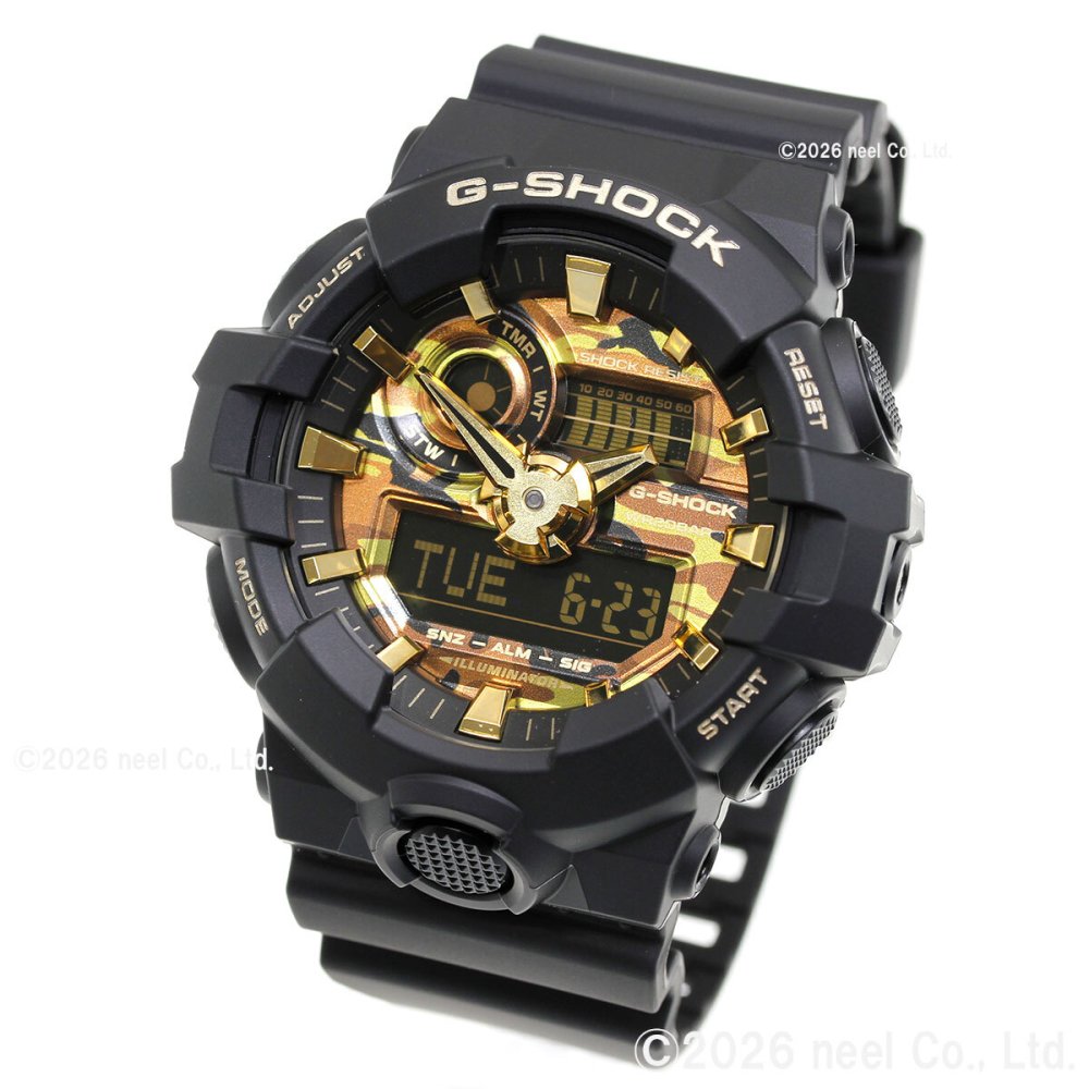 G-SHOCK カシオ Gショック CASIO アナデジ 腕時計 メンズ GA-700CF-1AJF BOLD CAMO Series CAMO AND GOLD【2026 新作】