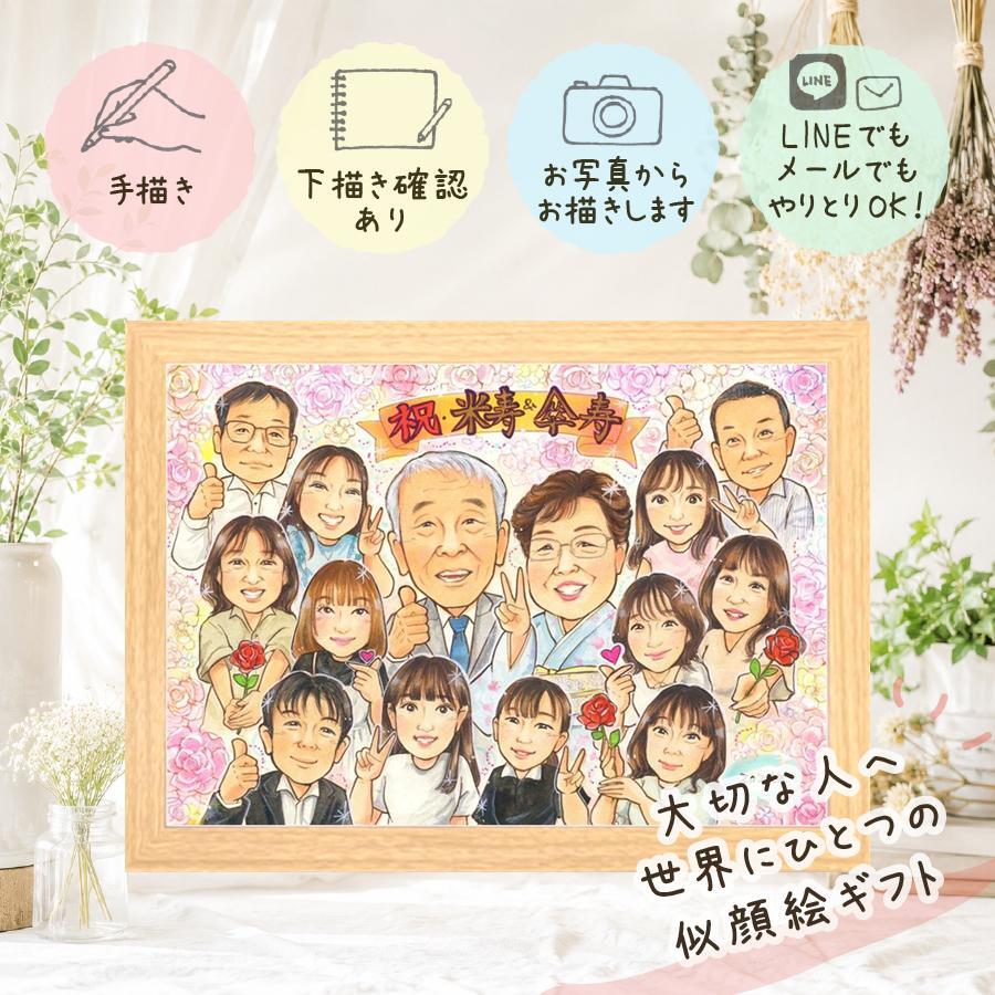 似顔絵 プレゼント 傘寿祝い ギフト 贈り物 手描き 名入れ 傘寿 80歳 長寿祝い 誕生日 記念日 大人数 お母さん お父さん 両親 家族 名入れ 修正無料 下書き確認 実績多数 親孝行 サプライズ 喜ばれる 長寿祝い 80歳 思い出 長寿 古希祝い 闘病中の方への励まし クリスマス 還暦祝い 贈答品 白寿祝い キレイ 披露宴 カラフル お祝い返し 快気祝い