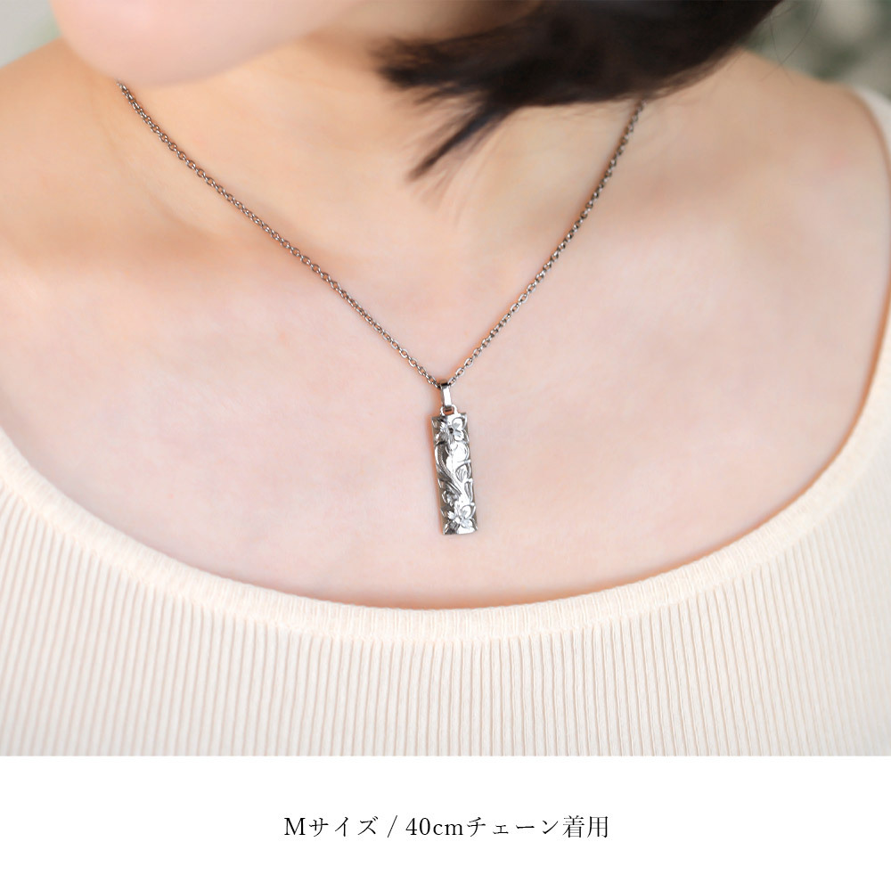 金属アレルギー対応 ネックレス ハワイアンジュエリー 刻印無料 誕生石入れ 純チタン バレルプレート Mサイズ チェーン付 ステンレスより軽く肌に優しい メンズ レディース プレゼント ハロウィン 【品番：CG-TIP411】