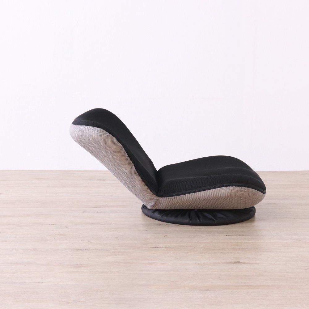 高座椅子 カム 回転式 リクライニング 完成品 360度回転 ブラック・ベージュ W52×D58~92×H52cm座面高15cm 座椅子 リクライニングチェア パーソナルチェア 肘付き ブラック ベージュ おしゃれ