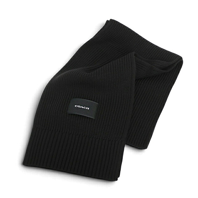 コーチ COACH WOVEN PATCH KNIT SCARF マフラー co100427-001 レディース BLACK マフラー