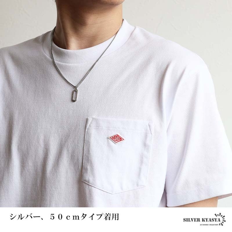 ステンレス オーバル ロングリンク 一コマ ペンダントネックレス シンプルネックレス 小ぶり ダブル喜平チェーン 細身 ゴールド 18KGP シルバー 図形 小さい メタル 幾何学 メンズ 男性 金属アレルギー対応