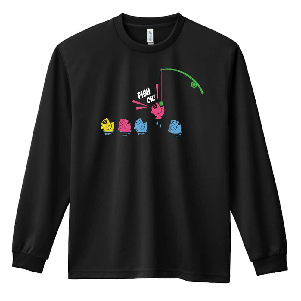 フィッシング 釣り ロンT 長袖 Tシャツ メンズ 練習着 レディース ジュニア ウェア ドライ おもしろ tシャツ 名入れ おしゃれ キッズ 文字入れ無料 「FISH ON！」 アートワークスコウベ 【送料無料】