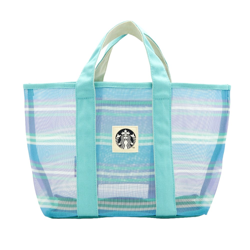 スターバックス メッシュバッグ ラージ グリーン STARBUCKS トートバッグ メッシュトート ボーダー 底板付き 内ポケット付き レディース メンズ ユニセックス スタバ バッグ かばん 鞄 手提げ お買い物バッグ サブバッグ レジャー 旅行 お出かけ サマー ロゴ ワッペン