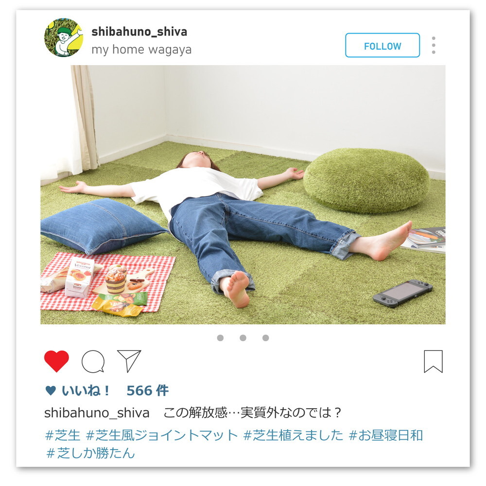 芝生風 ジョイントマット シーヴァ 約60×60cm 27枚入り 大判 サイドパーツ付き