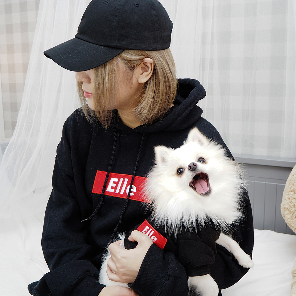 名入れ ペアパーカー 犬 飼い主 お揃い 刺繍 バナー ★ ストリート デザイン ペット ペアルック フーディー ギフト 誕生日 父母の日 敬老 名前入り メンズ レディース
