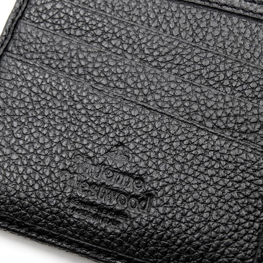 ヴィヴィアンウエストウッド 財布 メンズ 二つ折り財布 Vivienne Westwood 51120008 L001J LA N401 ブラック 黒 グレインレザー 本革 小銭入れなし コンパクト オーブ ロゴ 札入れ ギフト プレゼント