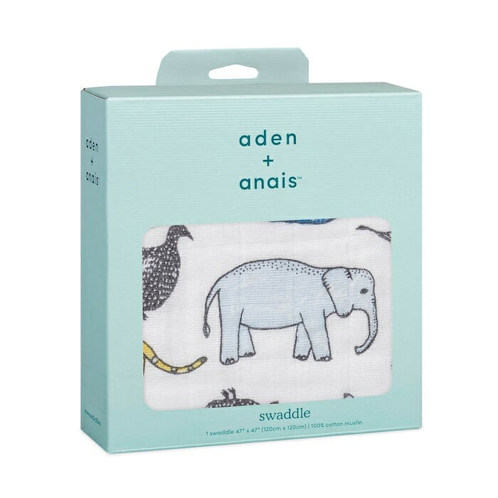 おくるみ スワドル 1枚 出産祝い aden+anais エイデンアンドアネイ ジャングルワイルド コットンモスリン ダブルガーゼ 大判 約120cm 新生児 退院 内祝い 出産内祝い 男の子 女の子 ギフト ガーゼケット ブランケット 授乳ケープ おむつ替えシート プレイマット 双子 2人目
