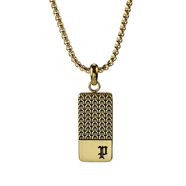 ポリス ネックレス メンズ ブランド POLICE チェーンメイル CHAINMALE ペンダント  プレート GN0078102 ゴールド アクセサリー ジュエリー ブランド 高級 おしゃれ プレゼント 男性 実用的 かっこいい
