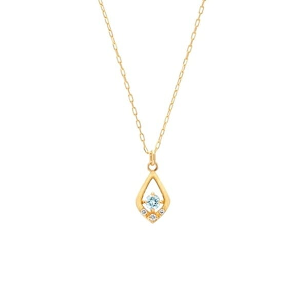 【無料ラッピング】  ヨンドシー 4℃ EAU DOUCE4℃【3月誕生石】K18 イエローゴールド ネックレス ダイヤモンド アクアマリン レディース ブランド 正規品 新品 ギフト プレゼント 人気 おすすめ 誕生日 記念日 クリスマス 送料無料