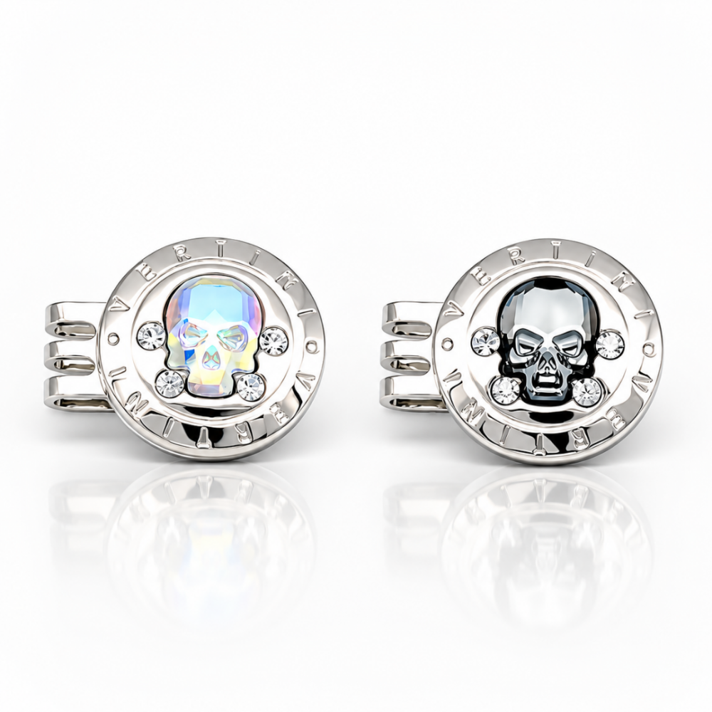 【記念品】VERTINI プレミアムゴルフマーカー (SKULL)・ゴルフボールセット (3球or6球入) ギフト プレゼント