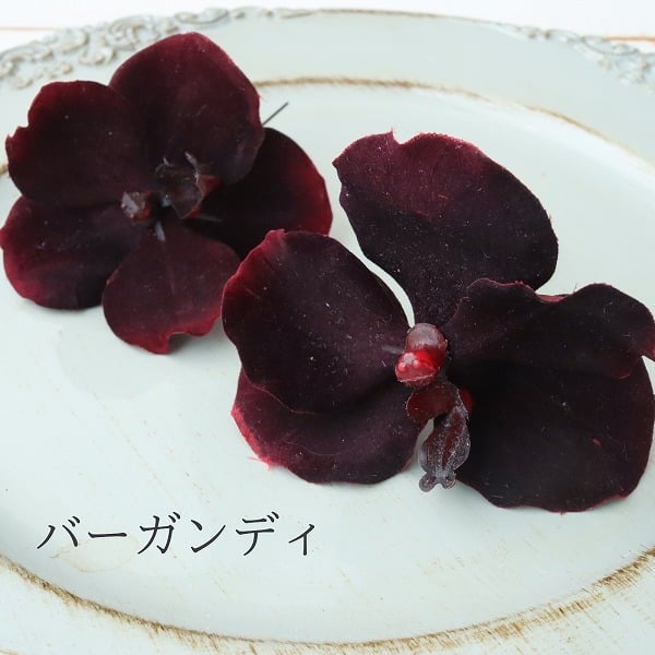 胡蝶蘭の髪飾りセット 桜 カラー アーティフィシャルフラワー 和装 成人式 卒業式 結婚式 金箔付 213