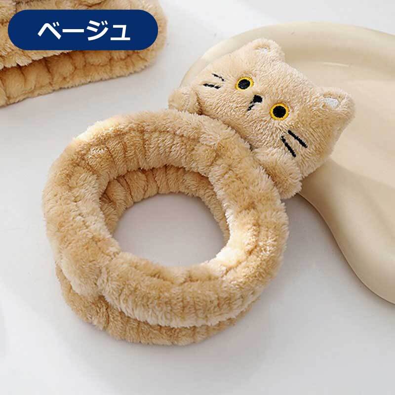 ヘアバンド 猫付き 洗顔  ターバン 吸水 ふわふわ かわいい  ヘアーバンド タオル地 風呂 汗止め タオル お風呂上り バスグッズ 化粧 おしゃれ 髪用 吸水ヘアバンド ヘアドライ 速乾 大人 プレゼント ギフト マスコット ぬいぐるみ